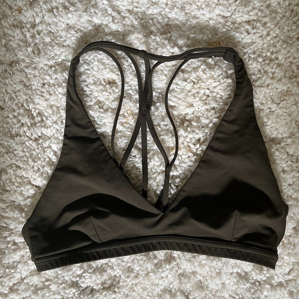 lululemon army green sports bra